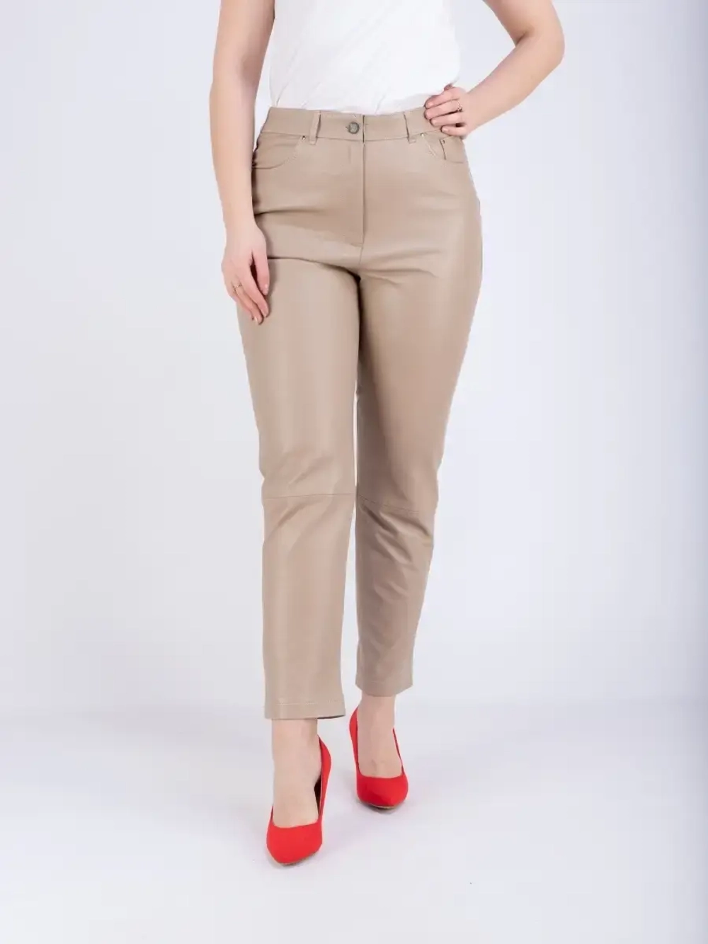 Брюки кожаные женские, джеггинсы женские