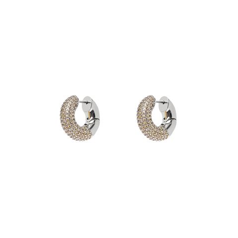 Pave Donuts Earrings - Yellow