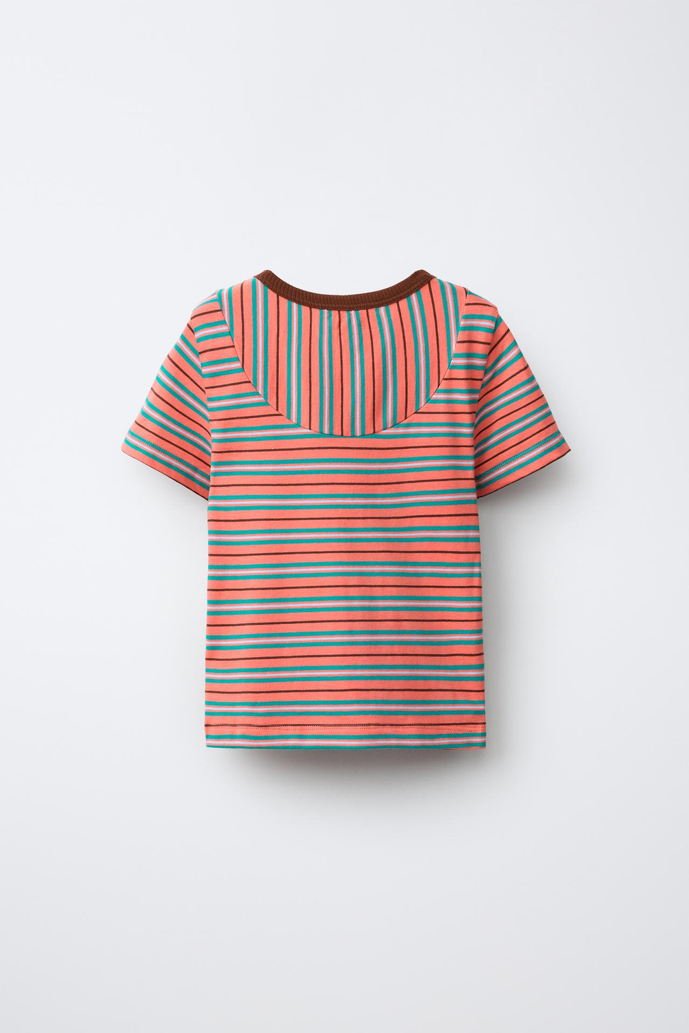 ZARA ФУТБОЛКА В ПОЛОСКУ, КОРАЛЛОВЫЙ