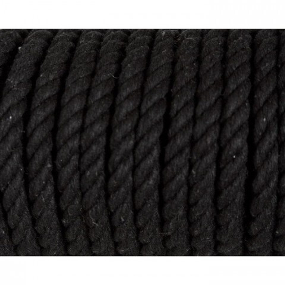 Хлопковая веревка для шибари, на катушке, черная, 20 м
