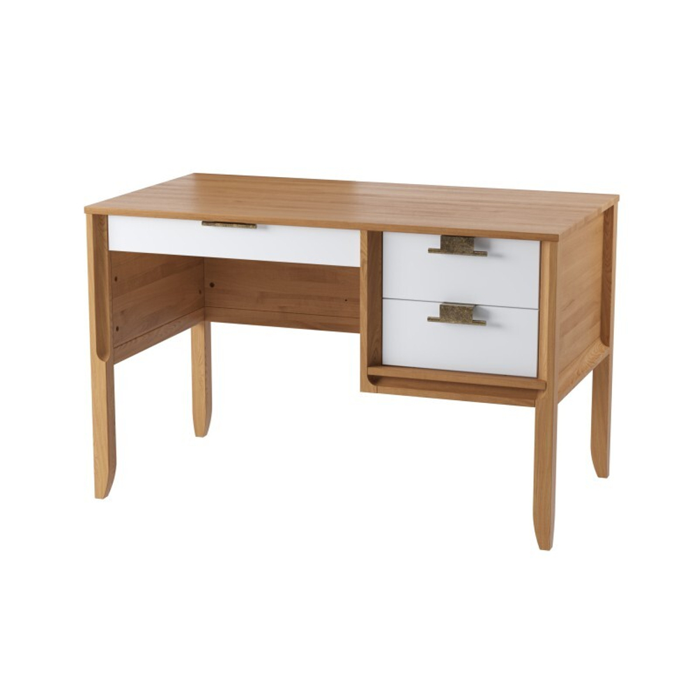 Стол письменный «Бридж» однотумбовый браун/белый лак