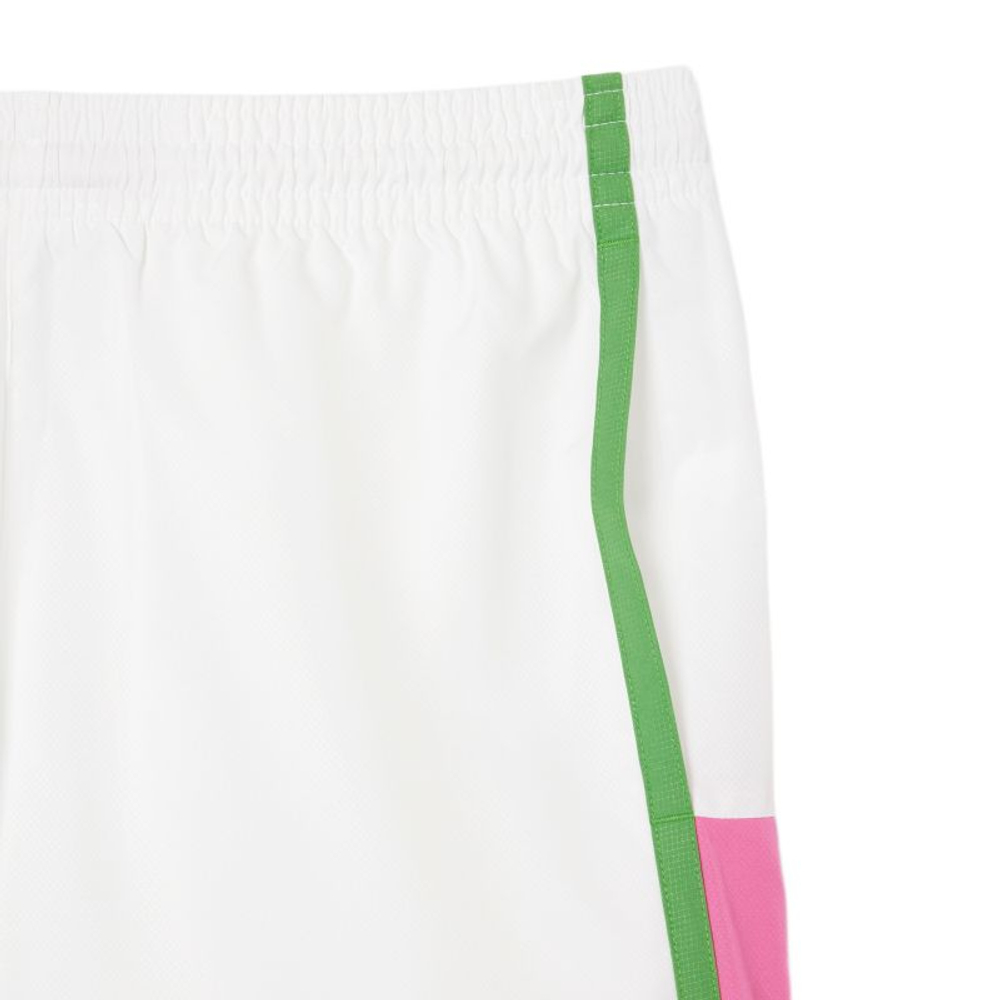 Мужские теннисные шорты Lacoste Sport Colourblock Panels Lightweight - white/fushia pink/billiard green