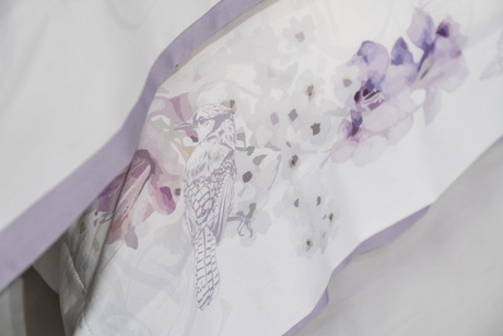 Постельное белье 2 спальное евро Garda Decor Фиори сиренево-белое