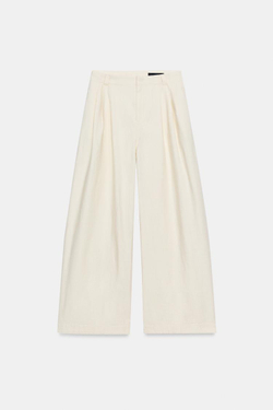 ZARA БРЮКИ ОВЕРСАЙЗ — ZW COLLECTION, ЭКРЮ
