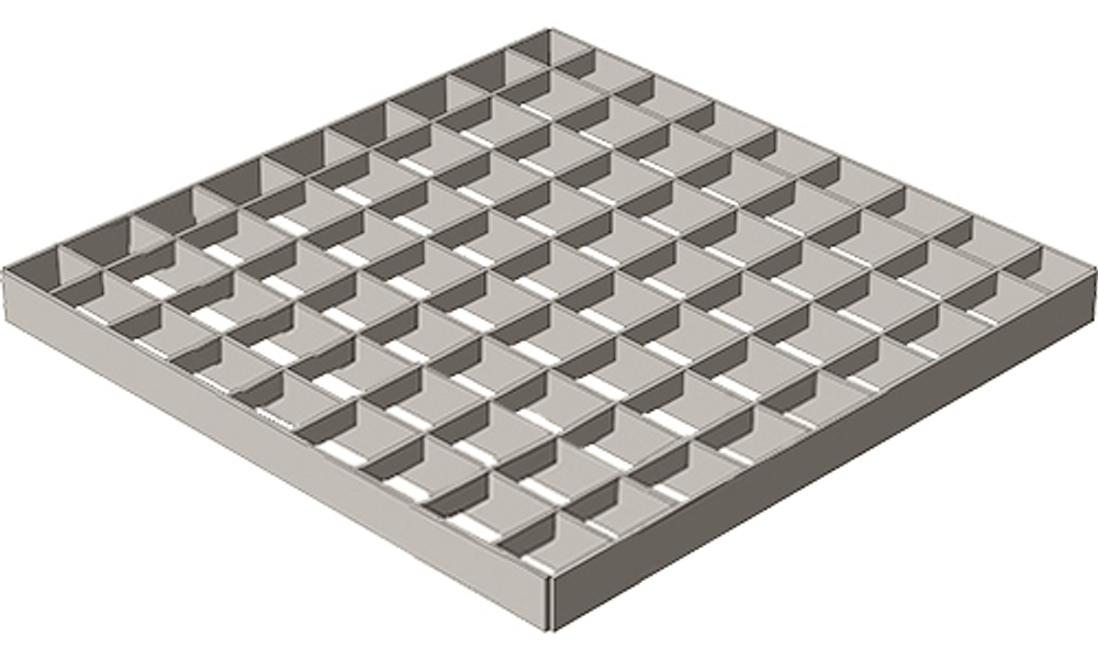 Решетка водоприемная Gidrolica Point РВ-28,5.28,5 — ячеистая стальная оцинкованная, класс B125