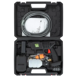 Мойка высокого давления аккумуляторная (12В,15 Бар,2.8 л/мин, батарея 1500 мАч, зарядка 3-5ч, насос аллюминий, щеточный двигатель) Forsland Forsland-PG001