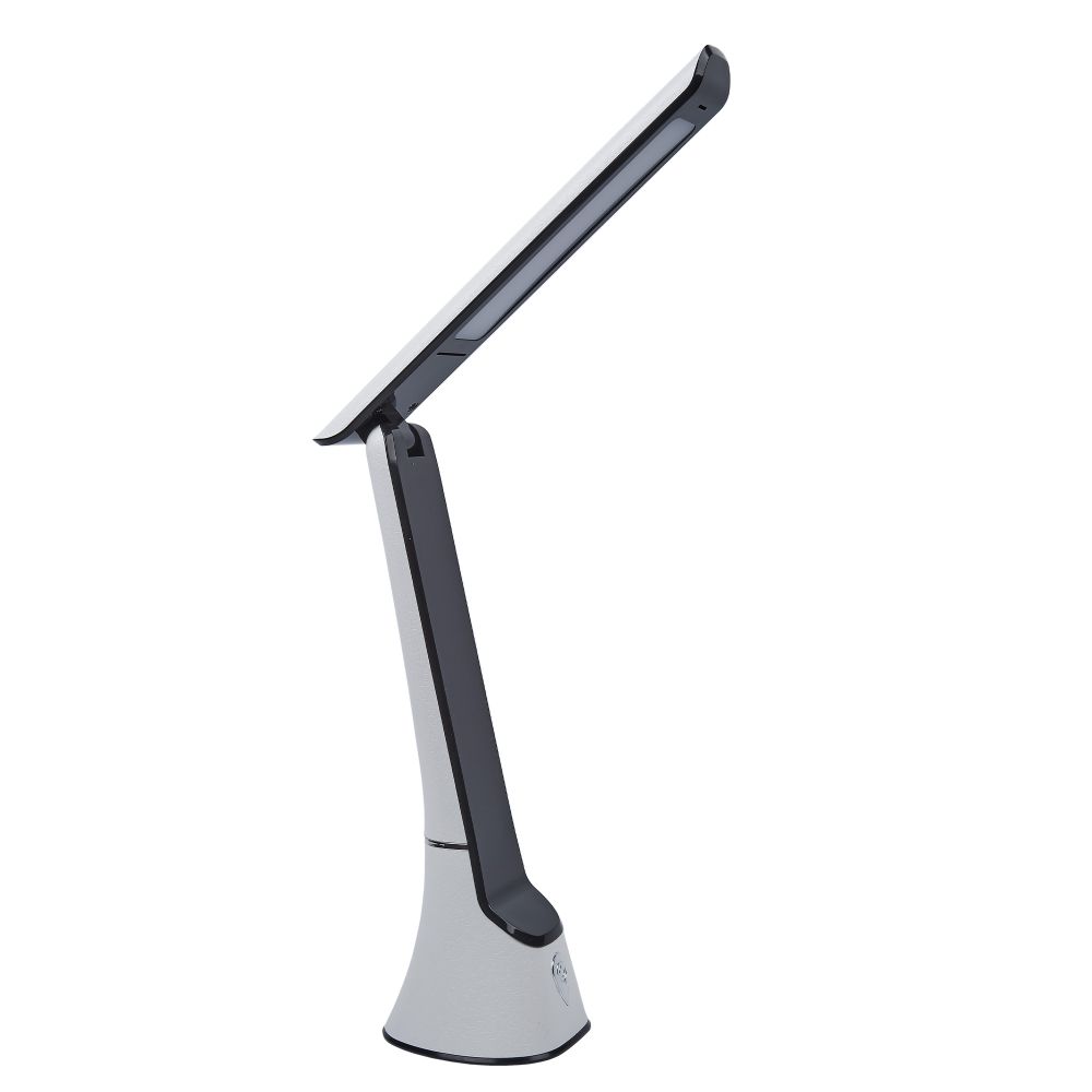 TLD-564 White-Black-LED-500Lm-3000-6000K-Dimmer-NightLight Светильник настольный с ночником. 8W. Сенсорный выключатель. Диммер. Белый с черным. ТМ Uniel