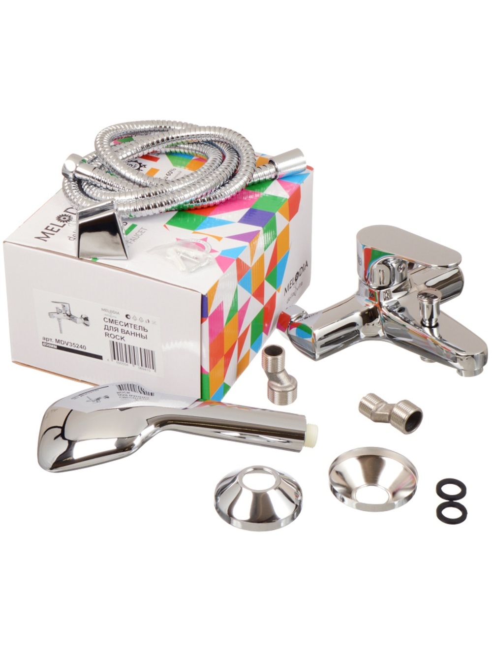 Смеситель для ванны MELODIA Rock картридж 35мм короткий излив MDV35240