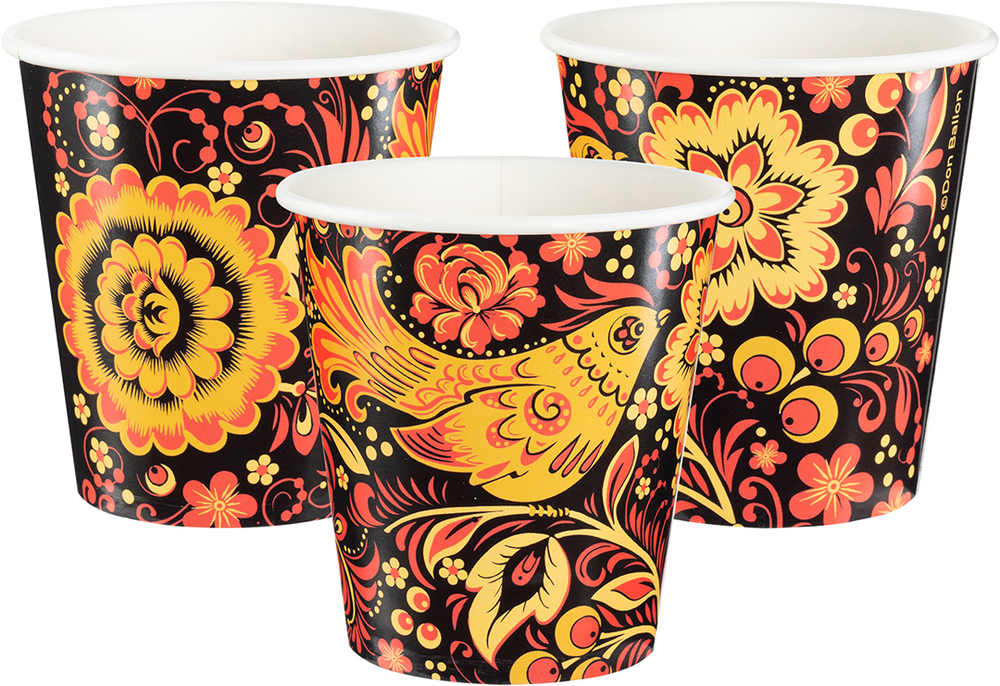 Стаканы (250 мл) Хохлома, 6 шт