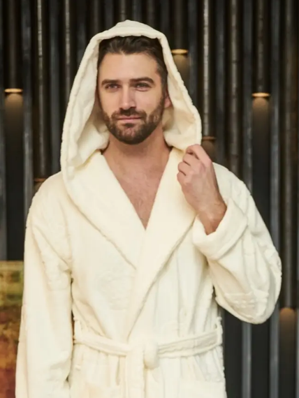 Халат мужской RICHARD с капюшоном Кремовый POLENS Турция