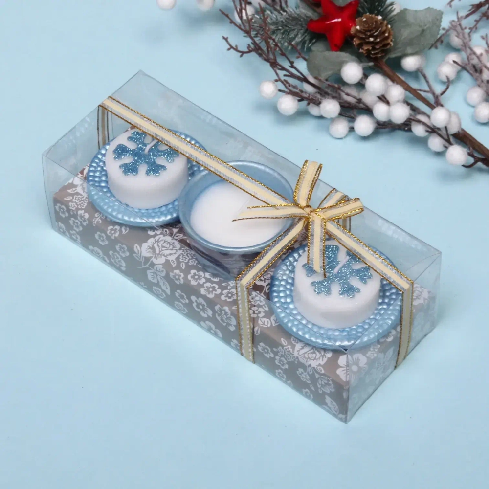 Свечи новогодние «Сказочное желание» 22x8.3x7 см, голубой