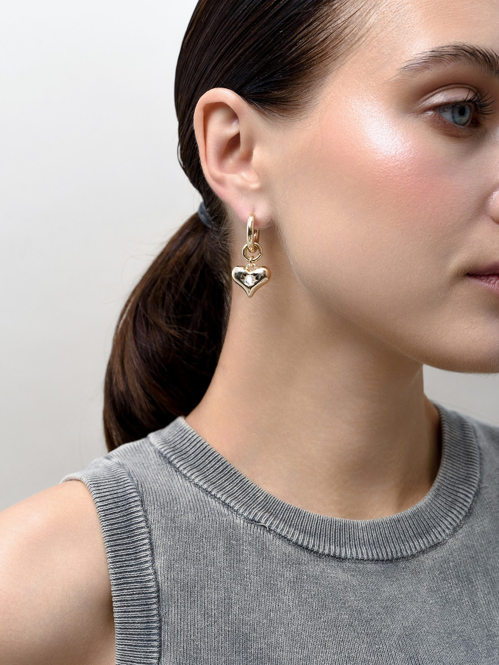 Серьги "Love Crystal" Gold