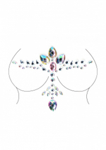 Юбка в сеточку с завышенной талией и украшение на грудь High-waist Fishnet Skirt   Dazzling Sticker