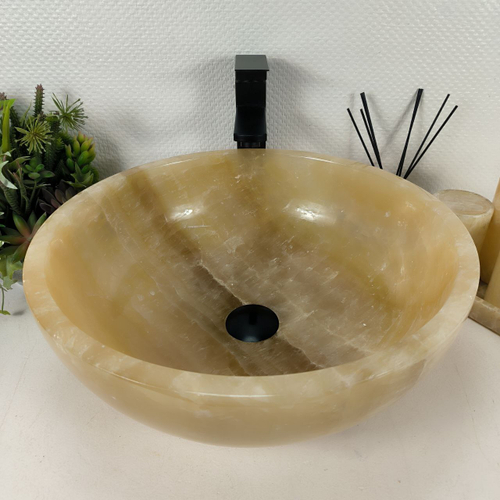 Раковина из оникса Bowl Yellow BO-64542 45*45*17 0199