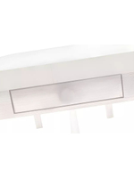 Дизайнерский обеденный стол 220х90х74 см Таула из массива дуба с 2 ящиками, белый