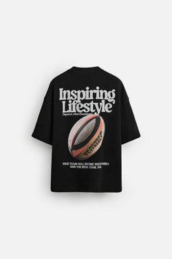 ZARA ТОЛСТОВКА С ГРАФИЧЕСКИМИ ПРИНТАМИ, ЧЕРНЫЙ