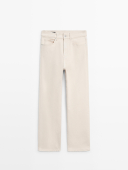 Massimo Dutti Джинсы прямого кроя со средней посадкой, кремовый