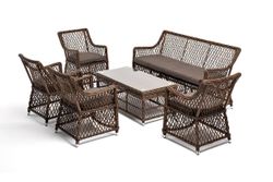 "Асти" лаунж-зона из искусственного ротанга на 6 персоны, цвет коричневый