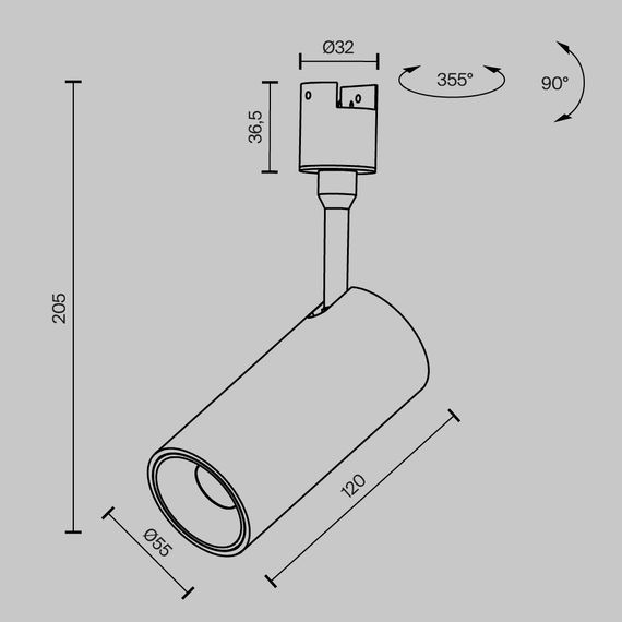 Трековый светильник Maytoni Technical TR163-1-15W3K-M-B