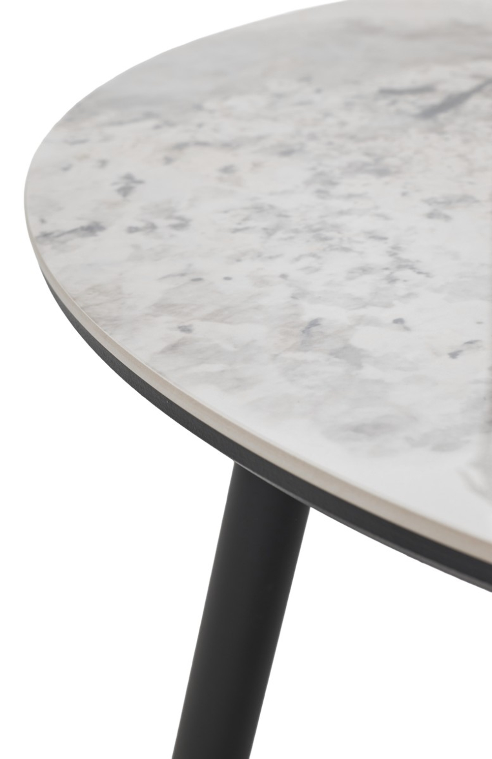 Стол МИЛТОН D89 PANDORA LIGHT  122 BG, керамика / Черный каркас М-City