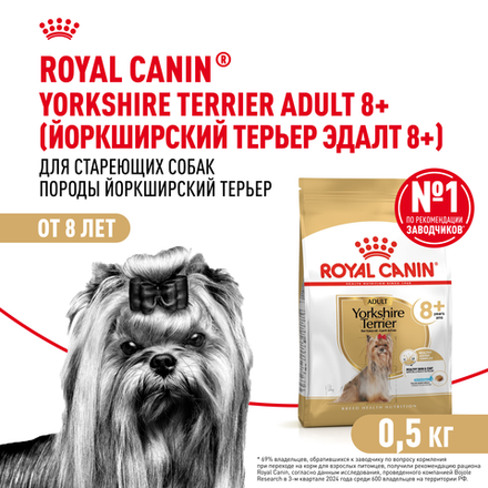 Royal Canin Yorkshire Terrier 8+ Корм сухой для стареющих собак породы Йоркширский Терьер 0,5кг