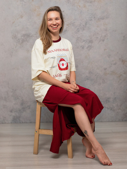 Футболка взрослая, Ваниль - Малиновый вайб