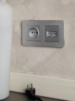 BRITE Розетка компьютерная двойная RJ45 кат.5E РК10-2-БрА алюминий IEK
