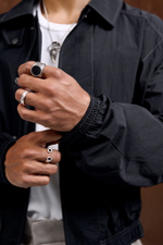 Куртка Nothomme Blue Monte Bent Knife Sleeve Workwear Turn-down Collar Jacket "Black Moonlit Night"