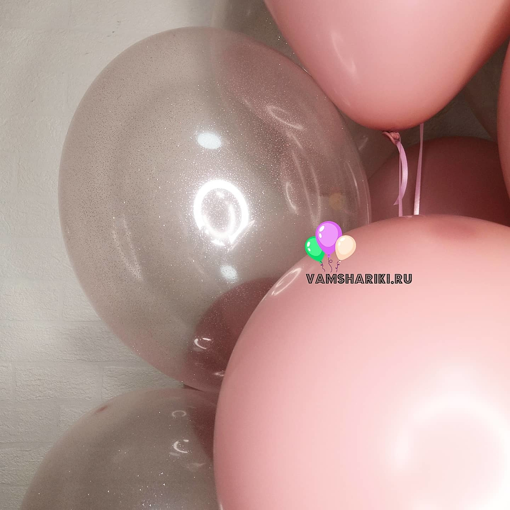 Прозрачные шары "С блёстками" 35 см