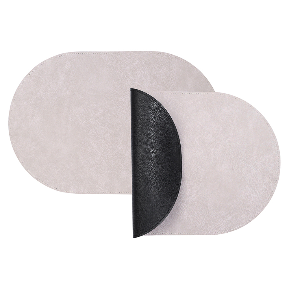 Набор из 4-х двухсторонних сервировочных салфеток pool, 30х45 см, черный/светло-серый