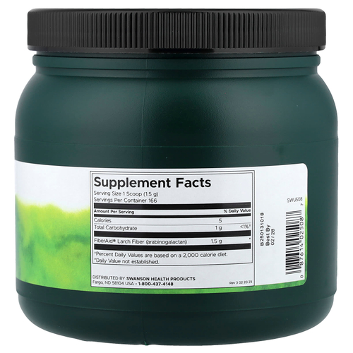 Swanson, FiberAid®, арабиногалактан из лиственницы (AG), 250 г (8,8 унции)