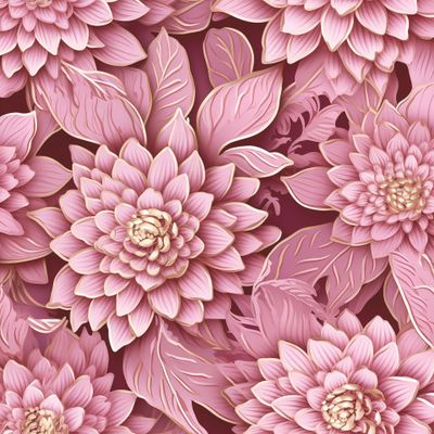 Объемные фиолетовые цветы, бесшовный узор