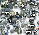 МБ-2 Хрустальные бусины, форма: МИКС, цвет: Серый, 25 гр.