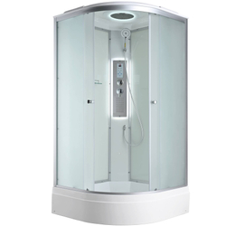 Душевая кабина AvaCan (АваКан) C3010 LED со средним поддоном, с ГМ, с электрикой и LED освещением, 100х100х215