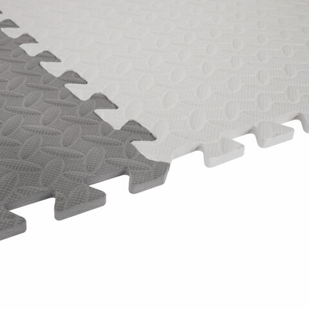 Коврик-пазл напольный 1,5х1 м, 6 шт., 50х50 см, толщина 1 см, серый, светло-серый, ЮНЛАНДИЯ, 664810