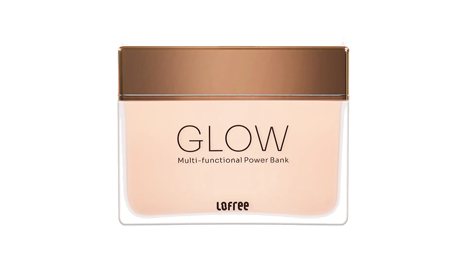 Lofree Glow Power Bank 10K Peach Dawn — фронтальное фото на белом фоне