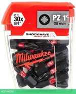 Бита Milwaukee Shockwave PZ1 25мм 25шт (4932430861)