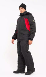 Зимний мужской костюм-поплавок ONERUS "Фишер -45" (Таслан) Черный/Красный