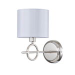 Настенный светильник 1x40Вт E14, металл/ткань, никель