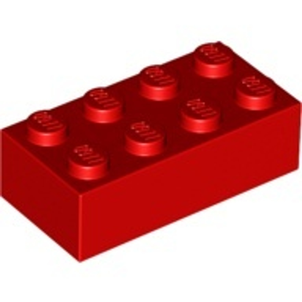Lego 50шт Кирпич 2х4 (красный) 3001 / 300121