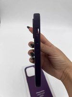 Кожаный чехол Leather Case iPhone 14 Pro | Dark Cherry Темно-Фиолетовый