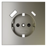Накладка для розетки с заземлением и защитными шторками, с USB A+C, (шелк) Voltum S70 VLS001004