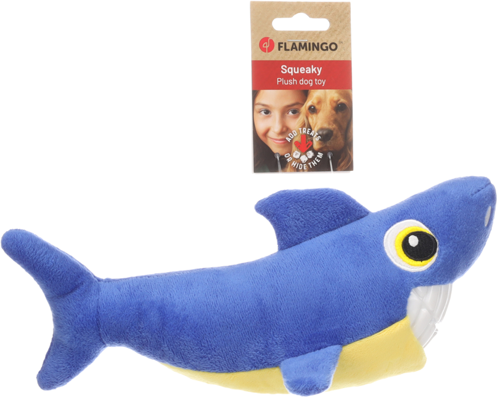 Игрушка для собак Акула, для лакомств, 16 х 29,5 х 12 см, плюш/TPR, Flamingo