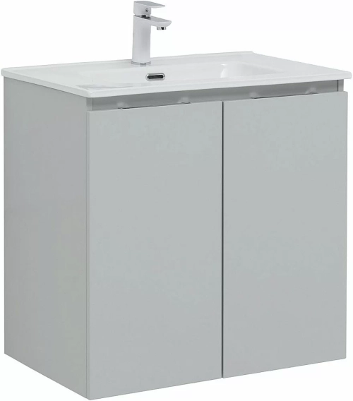 Тумба с раковиной Aquanet Алвита new 303903 70 серый