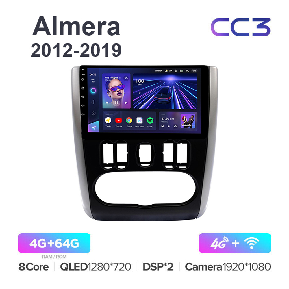 Teyes CC3 9"для Nissan Almera 2012-2019