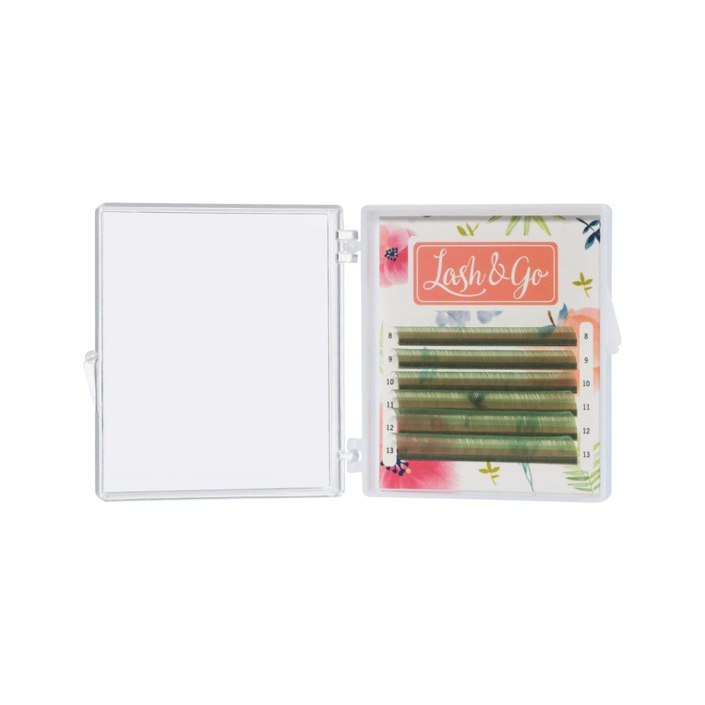 Ресницы цветные Lash&amp;Go Light Green MIX 6 линий
