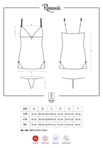 Красная прозрачная сорочка с украшением на груди Romansia Chemise LXL (46-48) (Цвет: красный)