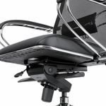 Кресло офисное МЕТТА "ErgoLife" Comfort, хром, сиденье мягкое, ткань-сетка/экокожа, черное