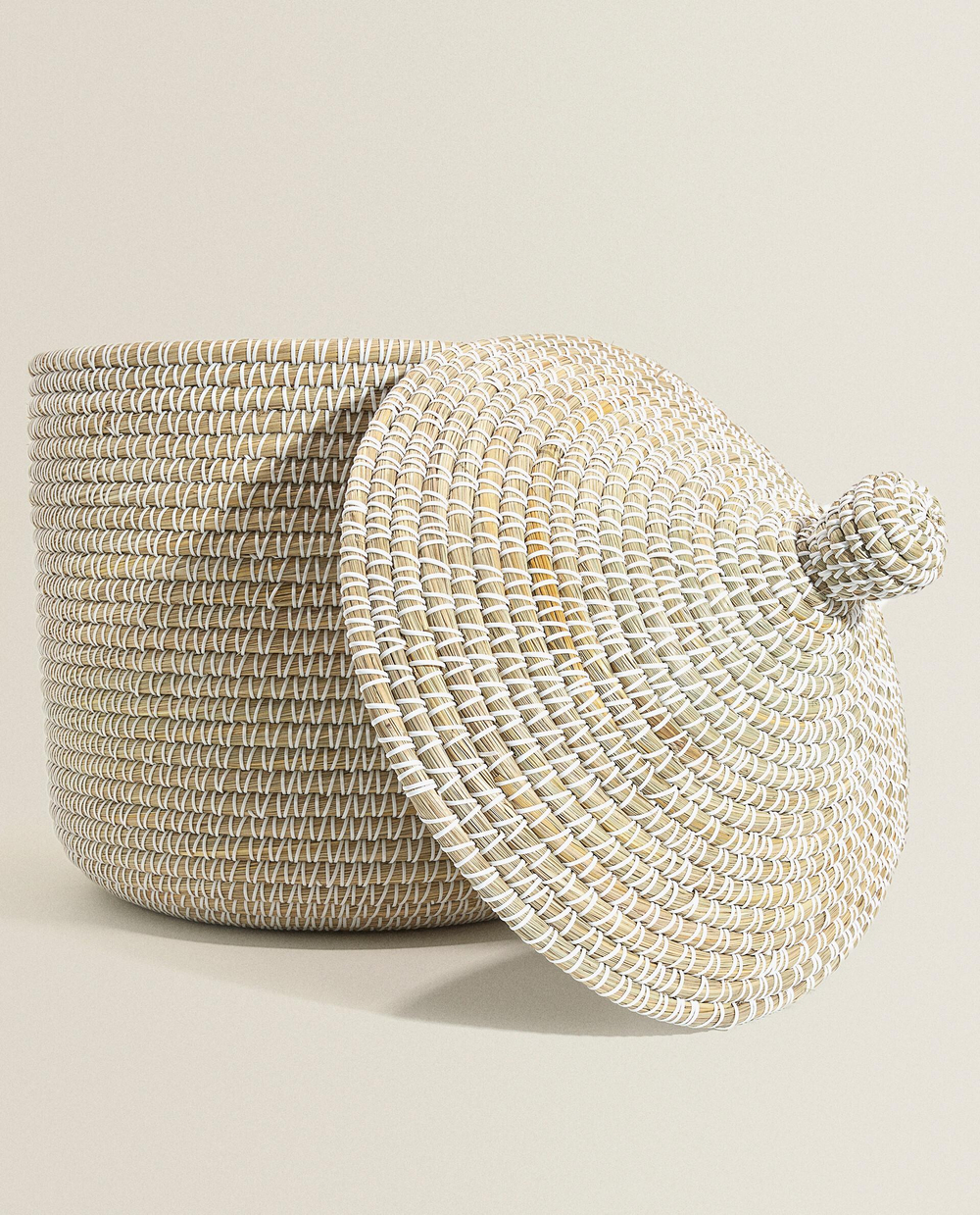 Zara Home Корзина изо льна, цвет бежевый, 42 см