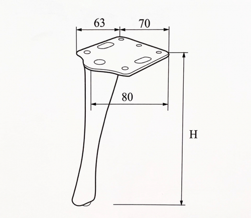 Опора модель М-712, цвет черный глянец